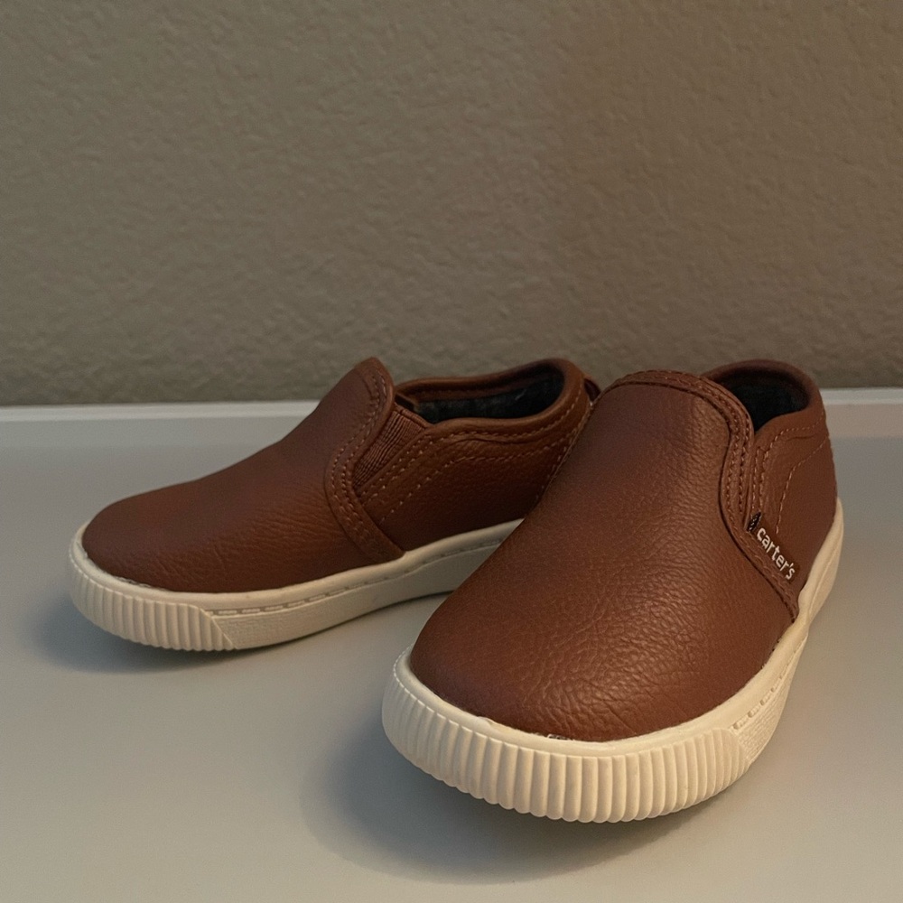 NWOT Carters Brown Slip-On Kids Shoes